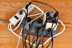 An overloaded power strip